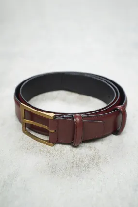 Carmina C02571-007-000 Burgundy Calf with Gold Buckle Belt