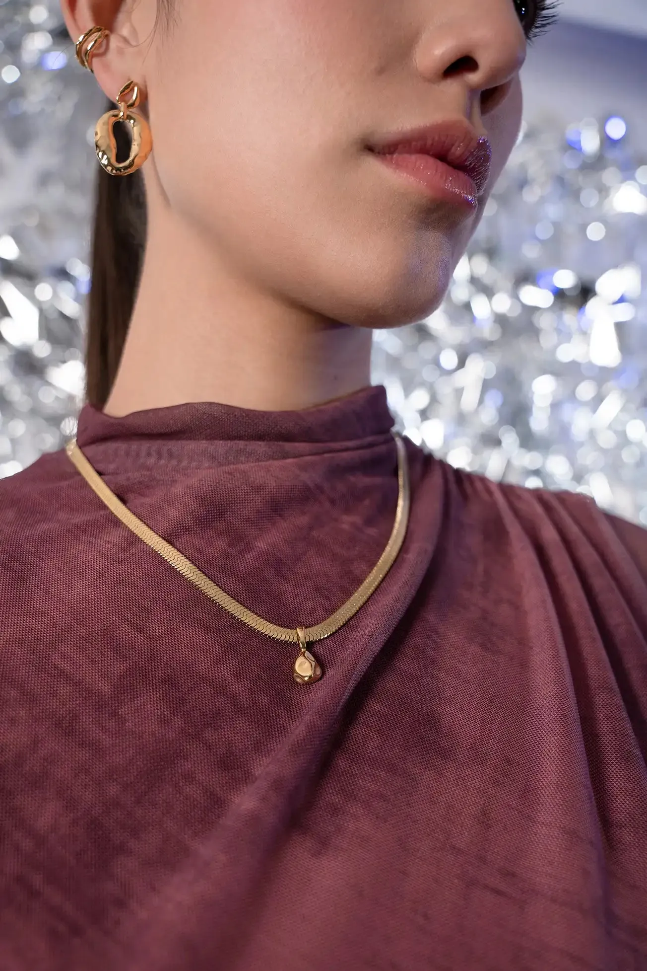 Molten Sleek Necklace 14K Gold Plated